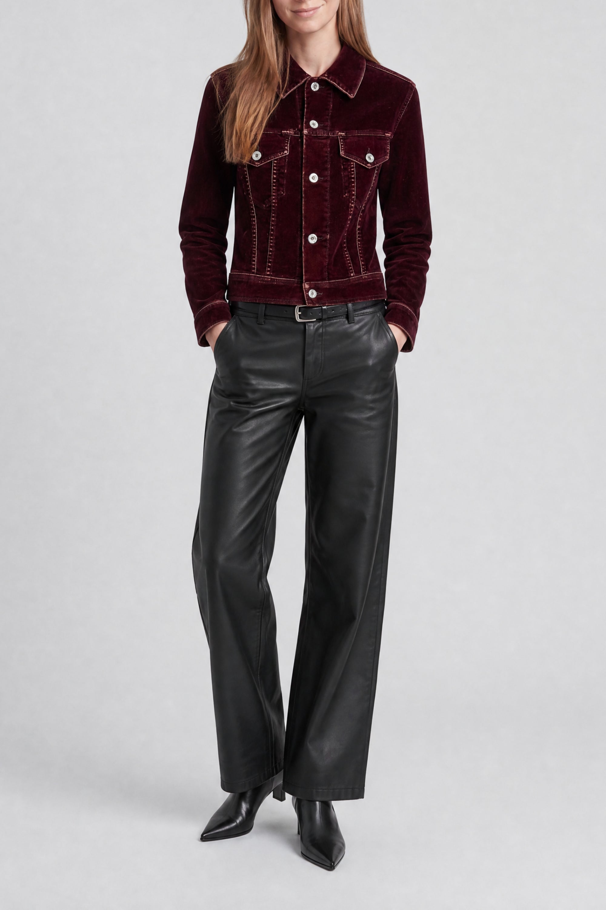 Short velvet jacket - Bordeaux