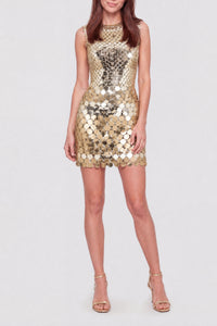Metallic short dress - Antic Gold
