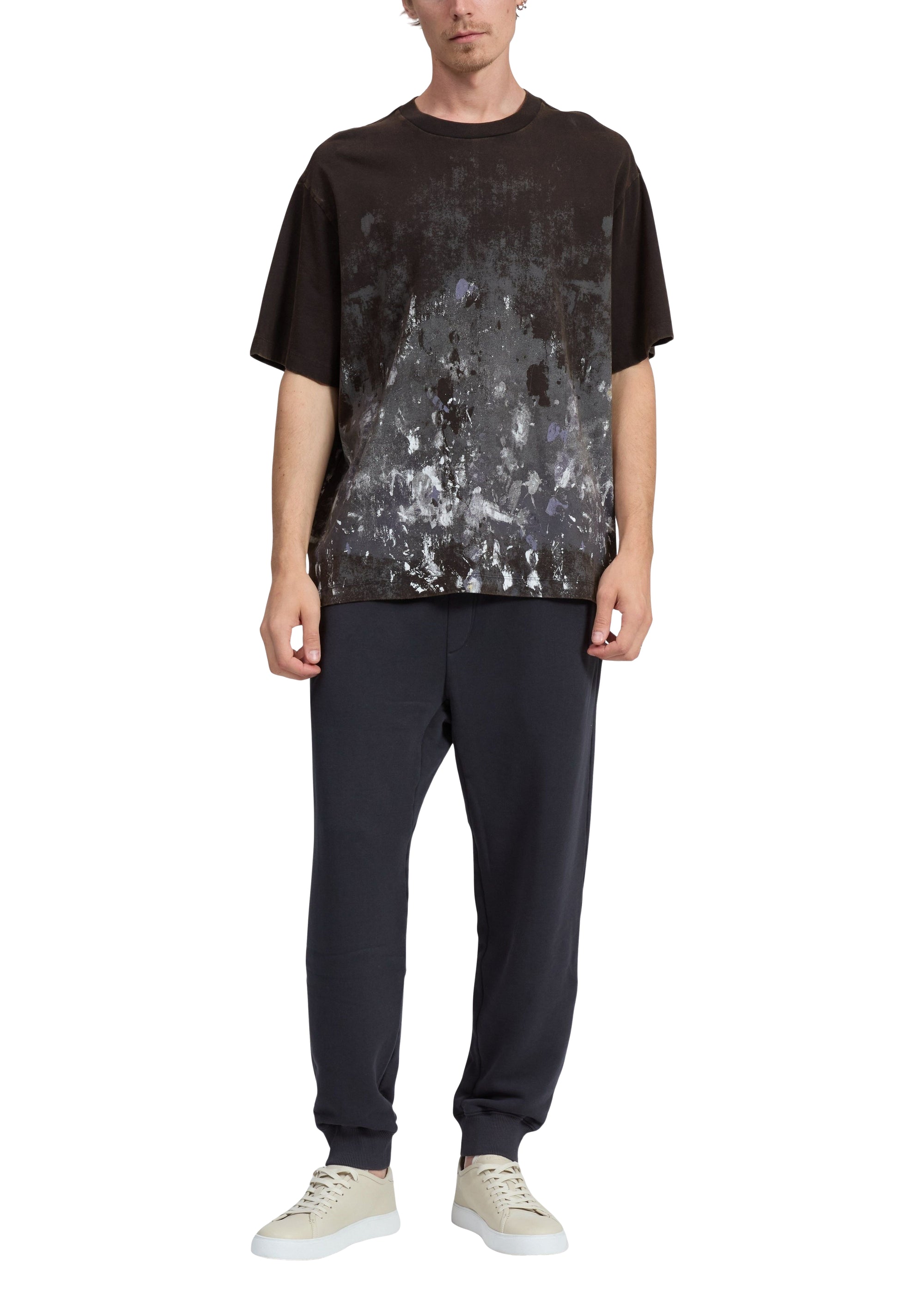 T-shirt à imprimé éclaboussures - Noirgreen