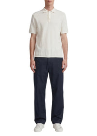Harvey short-sleeved knitted polo shirt - Ivory