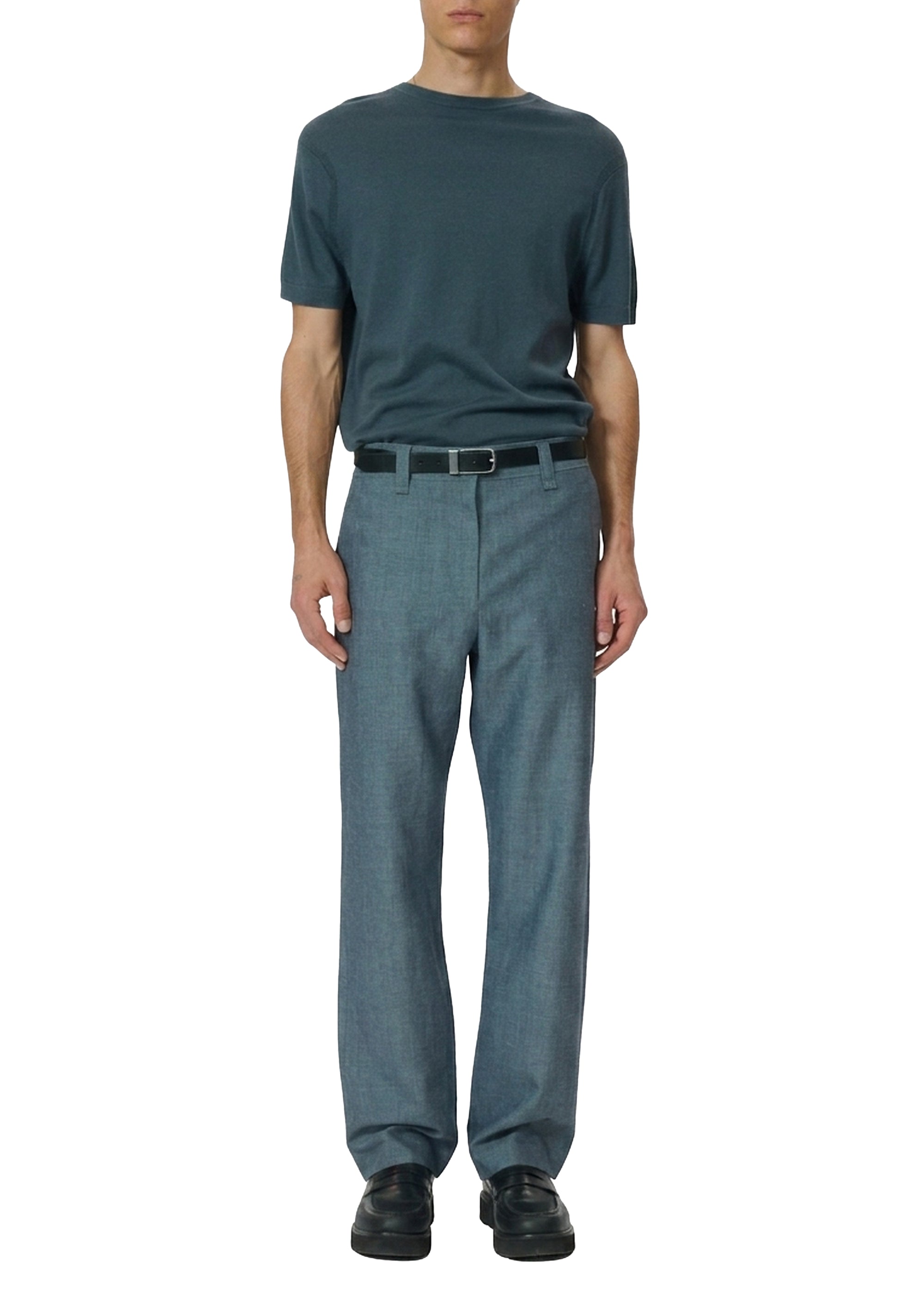 Aulton short-sleeved woollen T-shirt - Grey