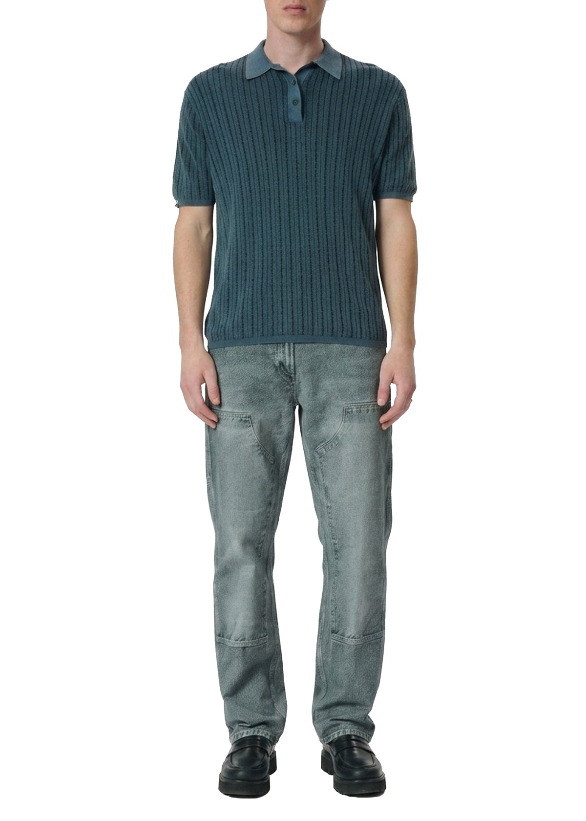 Harvey short-sleeved polo shirt - Blue-grey