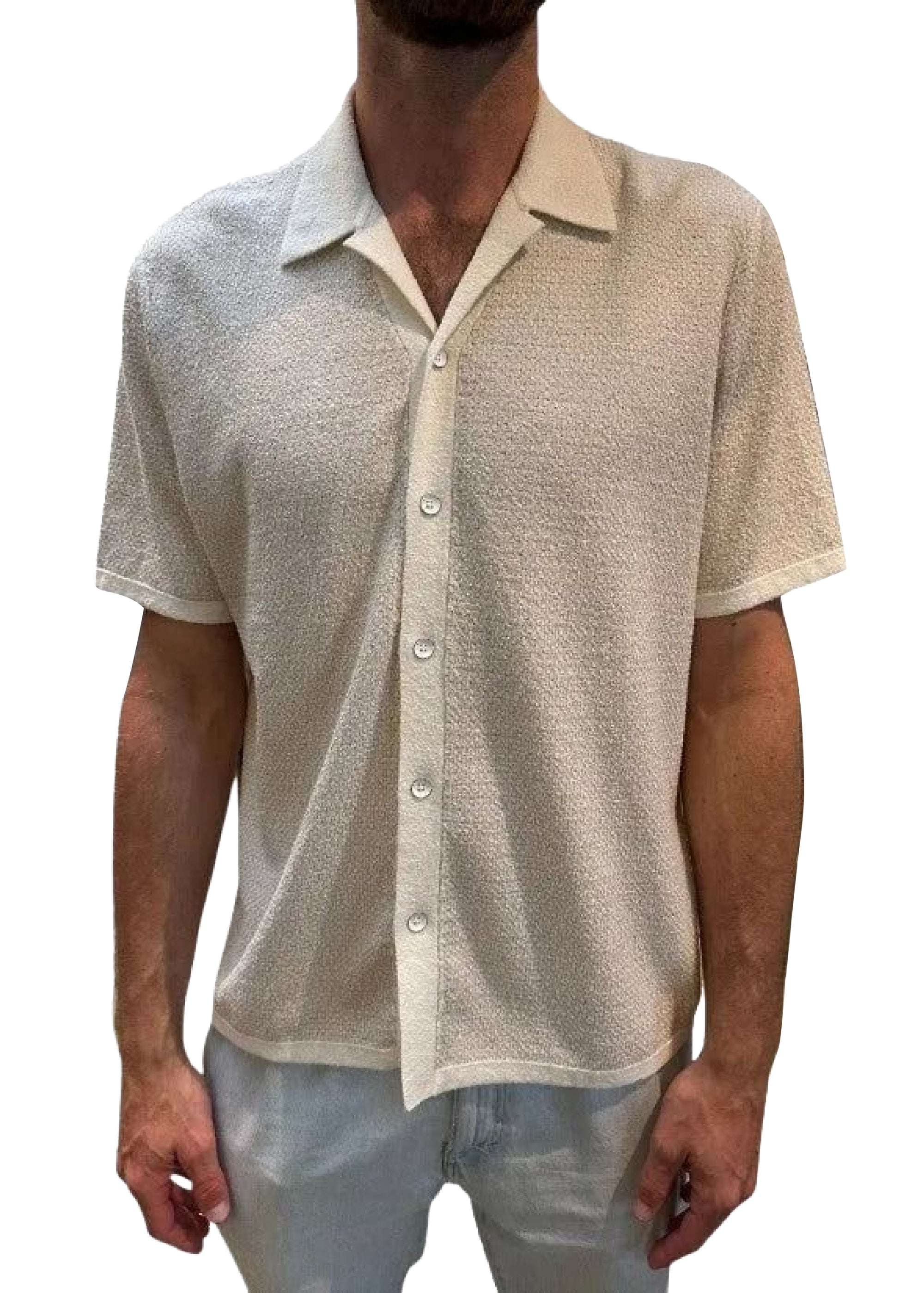 T-shirt Avery en tissu éponge Zuma à motif zigzag - Ivory