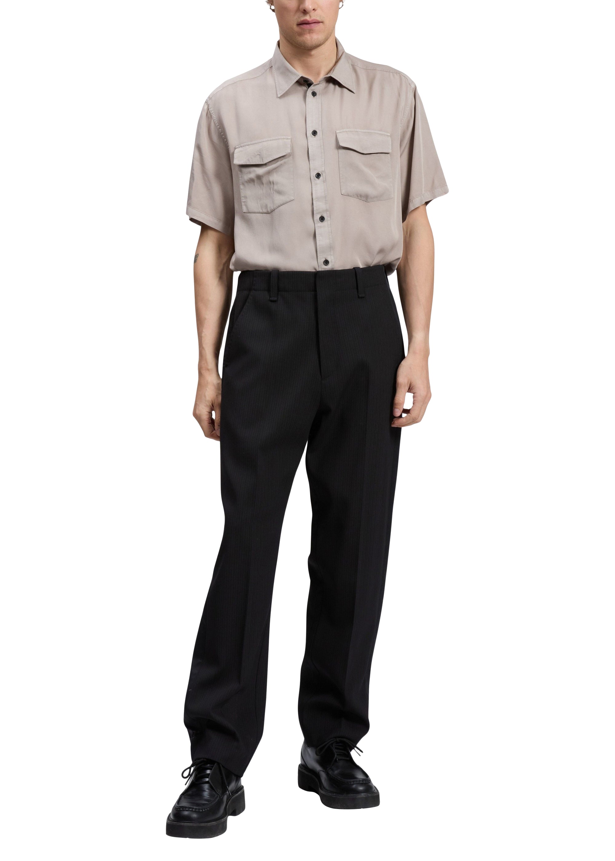 Chemise à manches courtes Matthew à 2 poches - Elephntgry