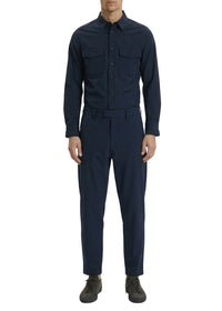High-waisted tapered trousers - Navy