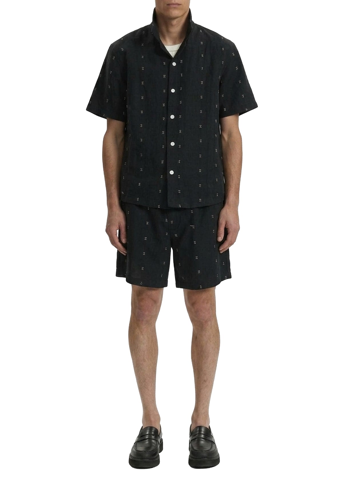 Marc embroidered linen shorts - Black