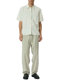 Dalton short-sleeved linen shirt - Chalk