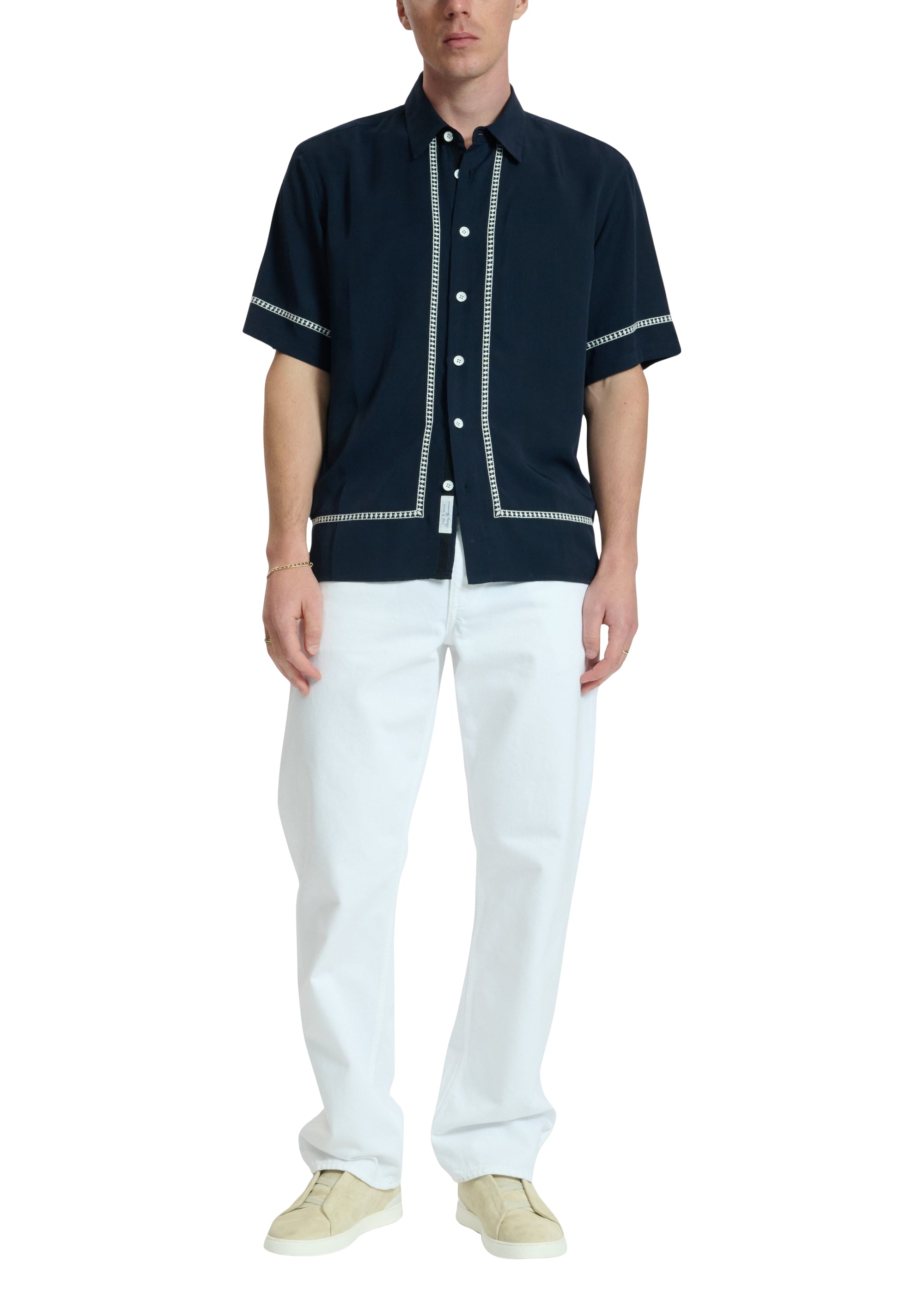 Chemise brodée Dalton - Bluez