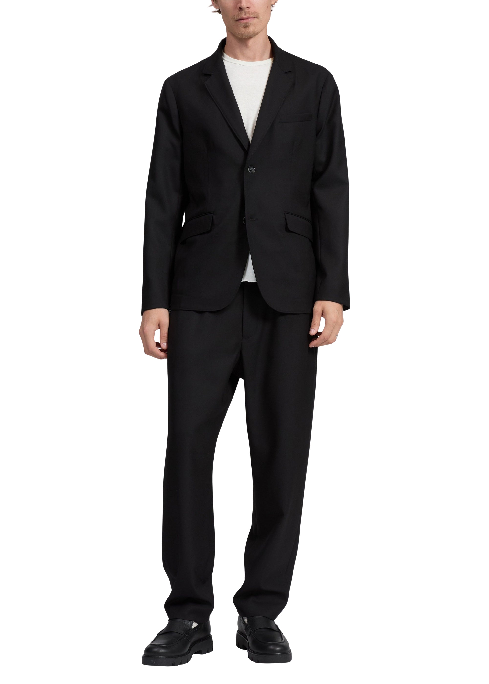 Blazer en laine ripstop Butler - Noir