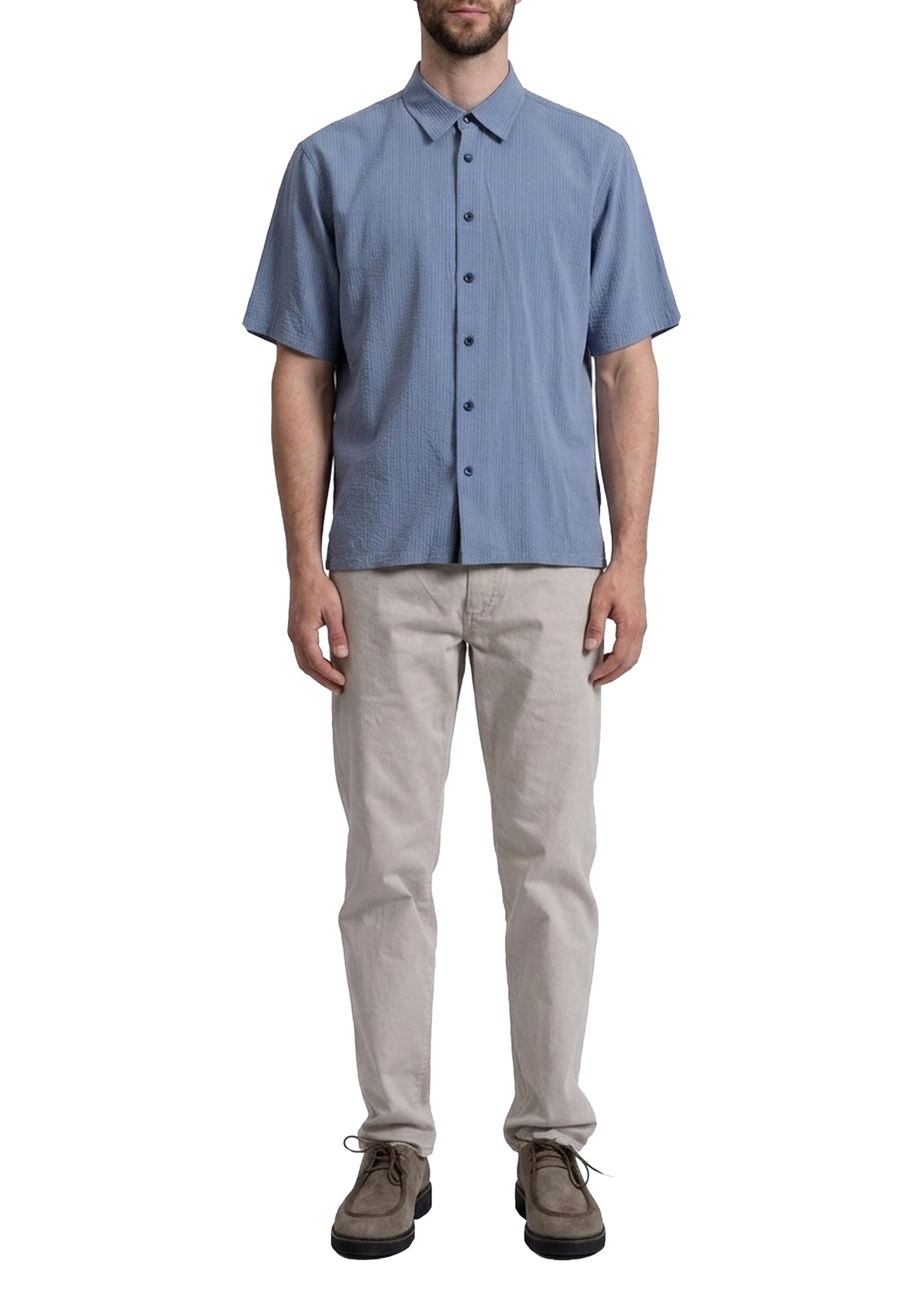 Dobby short-sleeved shirt - Seagrey