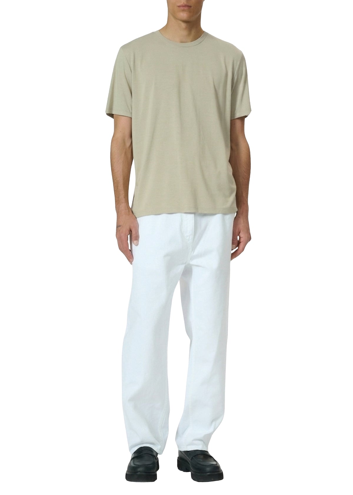 Rb baggy denim trousers - White
