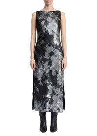 Margaret Metallic Midi Dress - Silver
