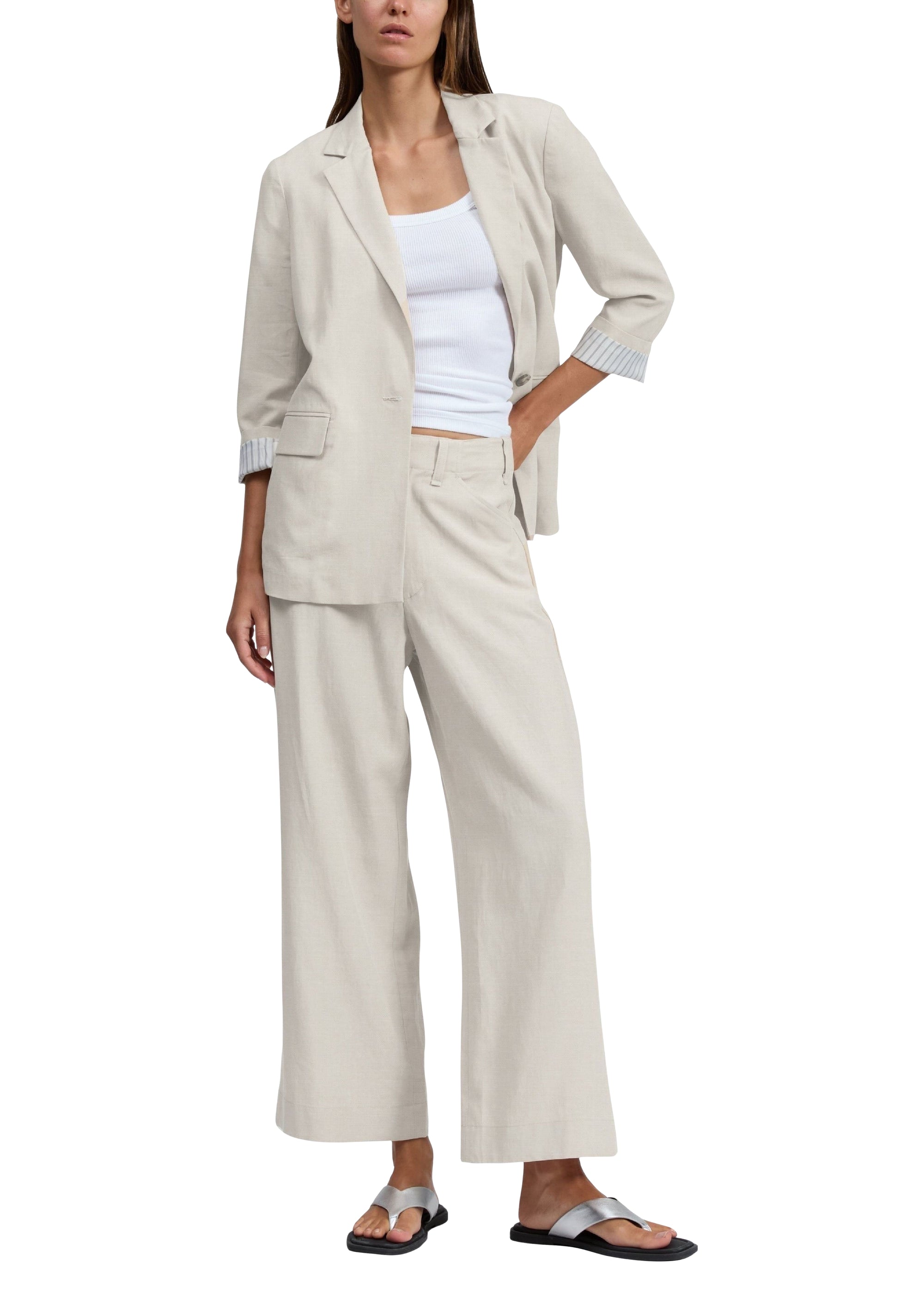 Pantalon en lin Allison - Ivory