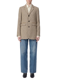 Evia checked wool blazer - Taupe