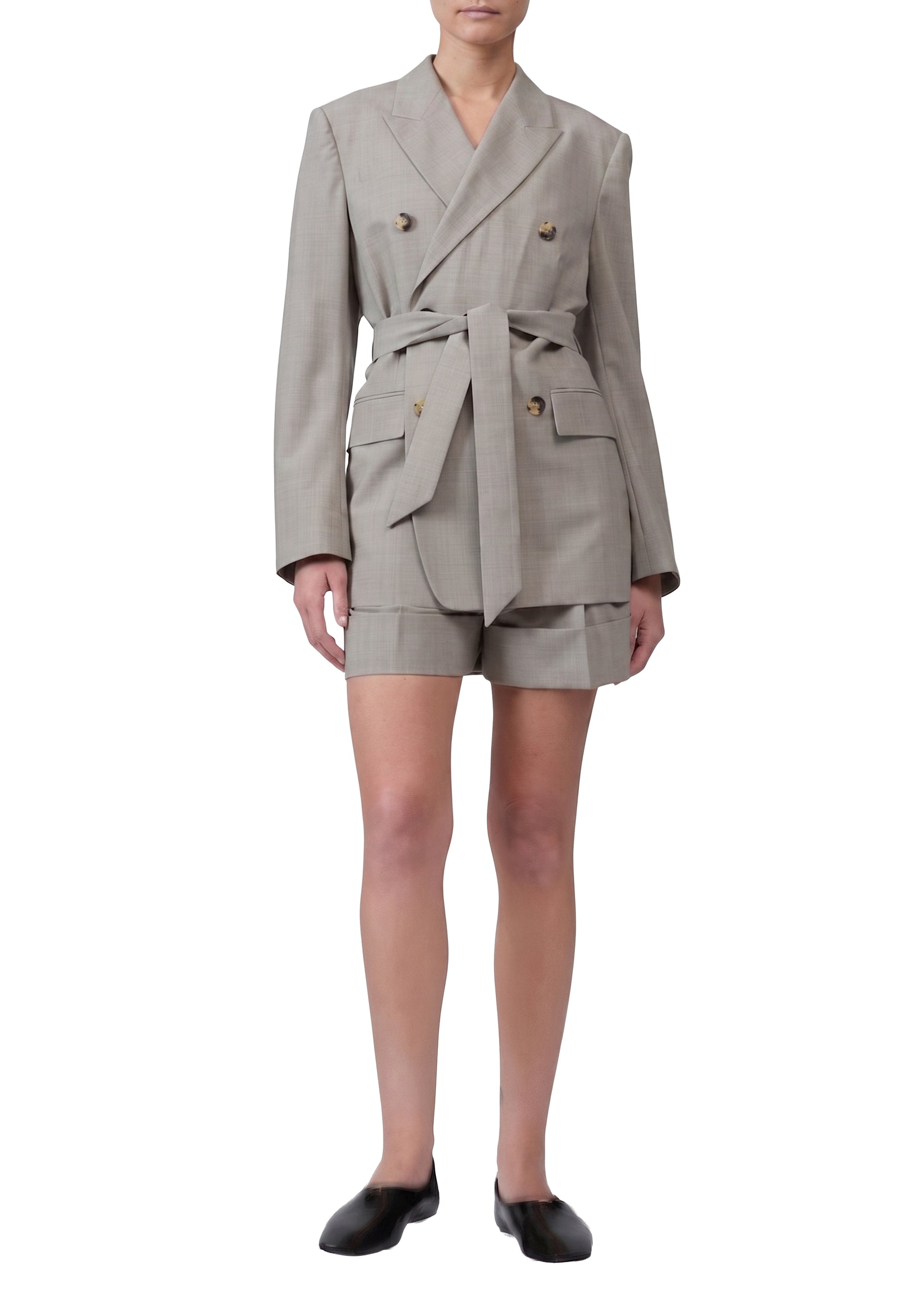Virginia belted wool blazer - Grey