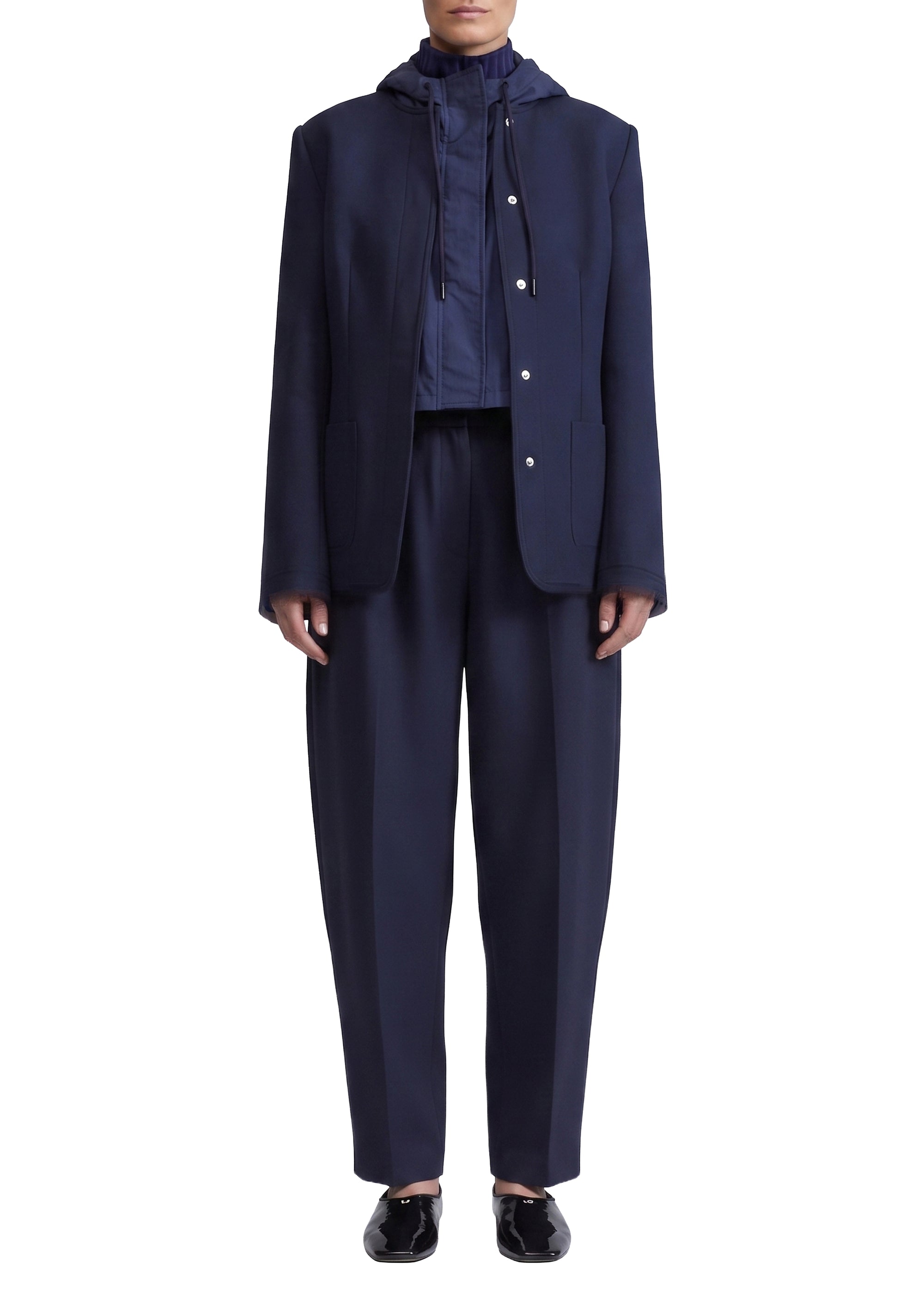 Zora round-neck blazer - Blue