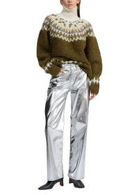 Pantalon à jambes larges en simili cuir Logan - Silvr