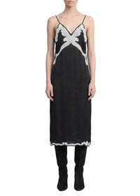 Ann Emb Midi Dress - Black