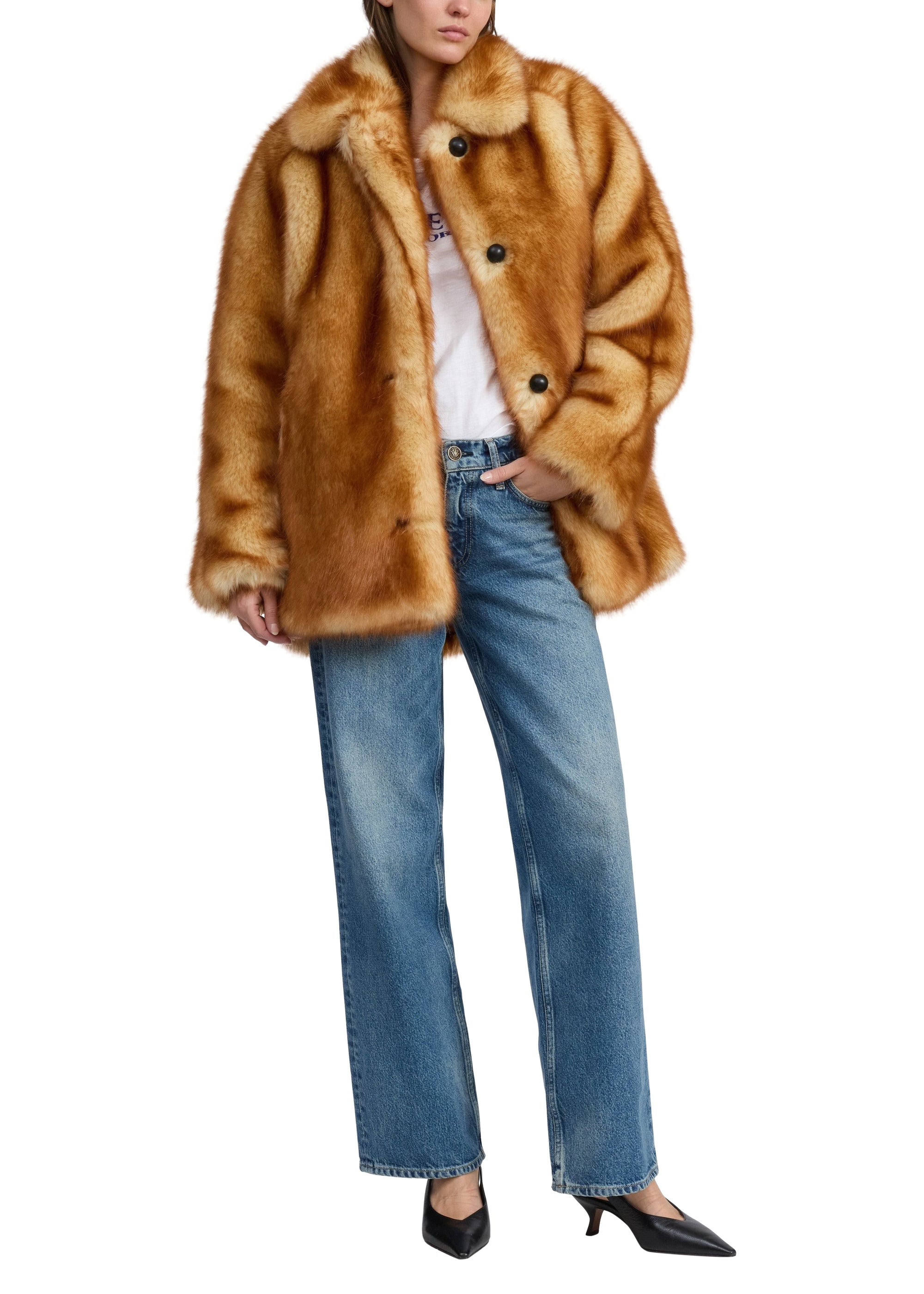 Veste en fausse fourrure Brenna - Marron