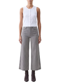 Essie Rib Button-Up Tank Top - White