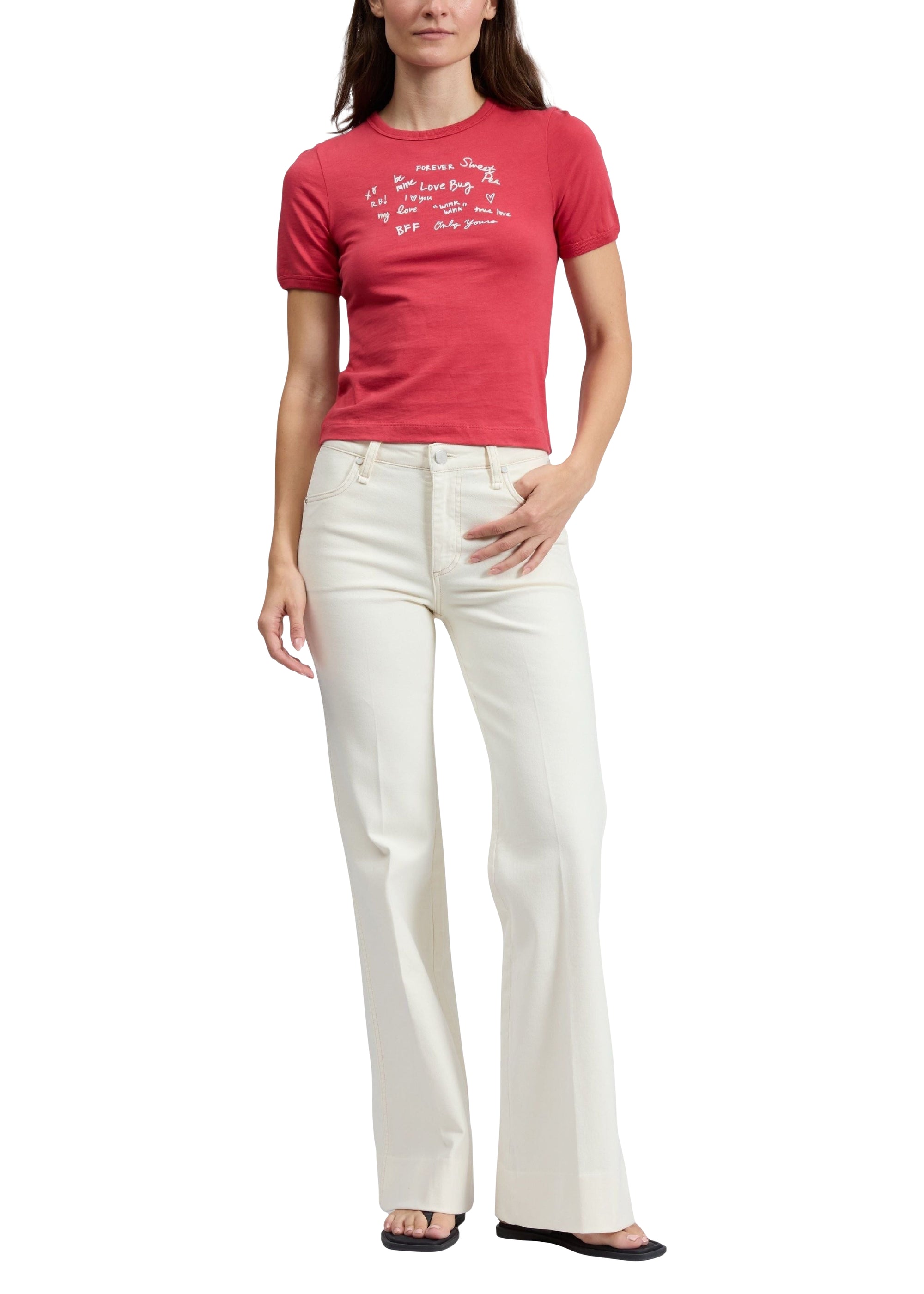T-shirt à col rond « Sweetheart Phrases » en mica - Mtred