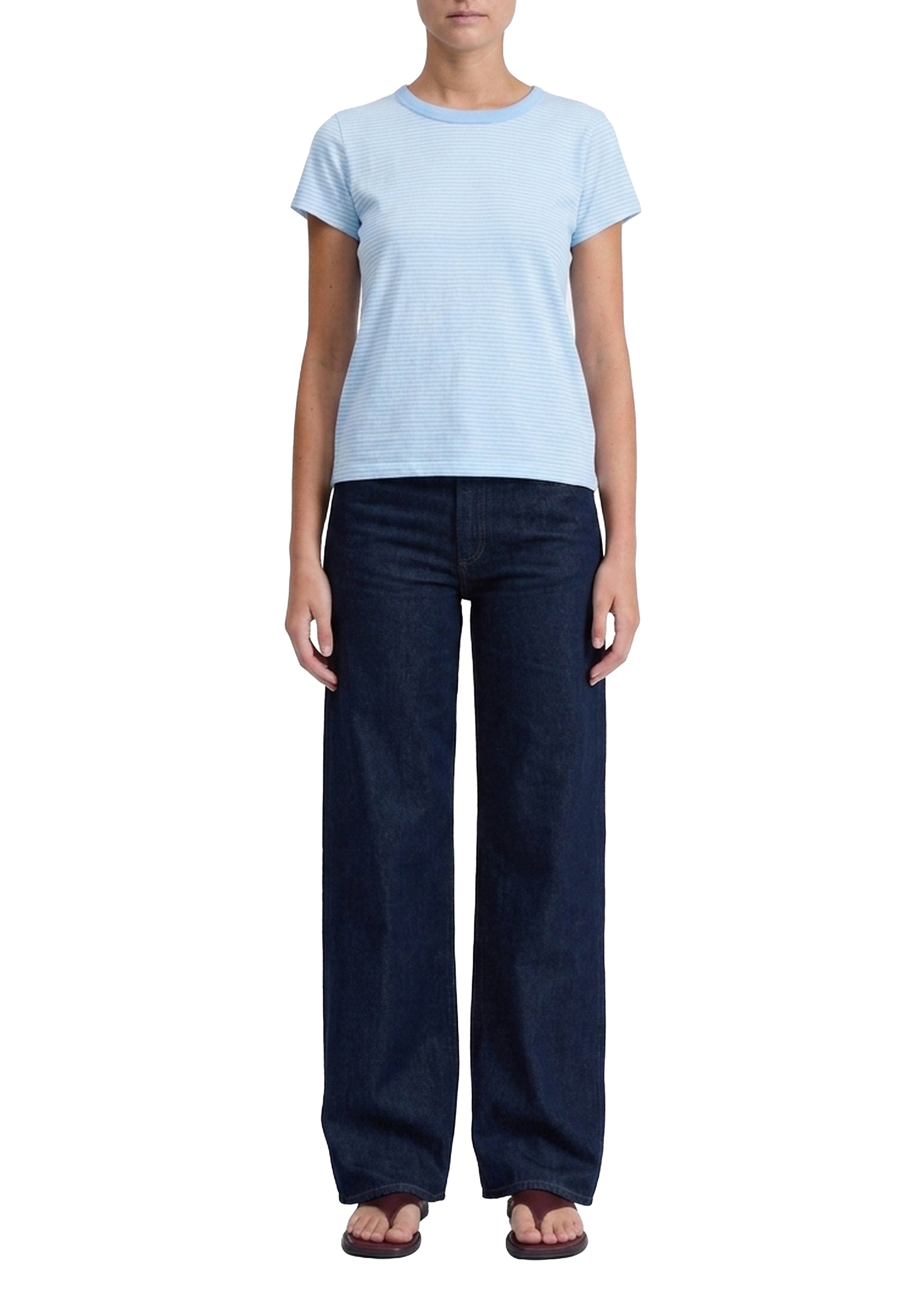 Striped cotton T-shirt - Light Blue