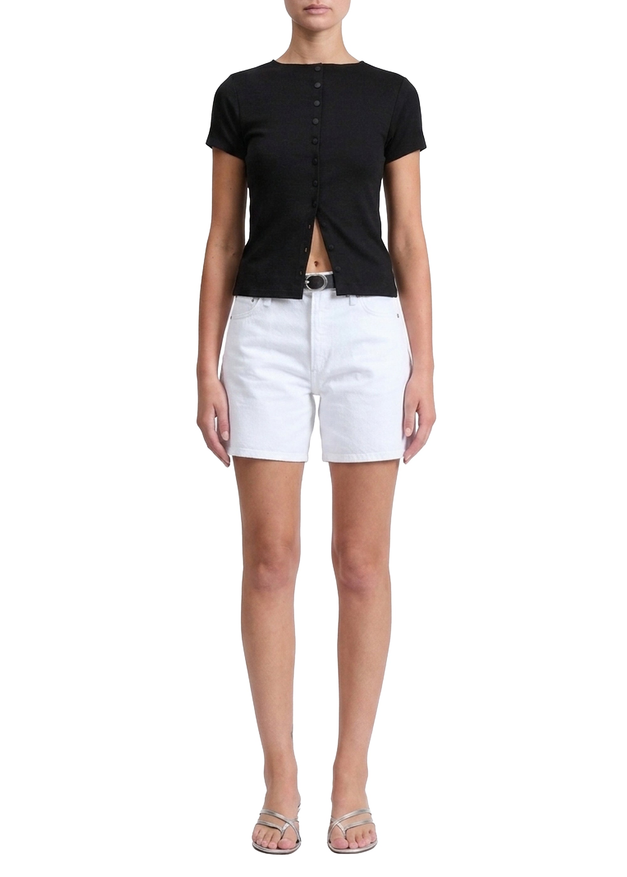 Knitted button-up waistcoat - Black