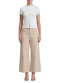 Button-up knitted T-shirt - White