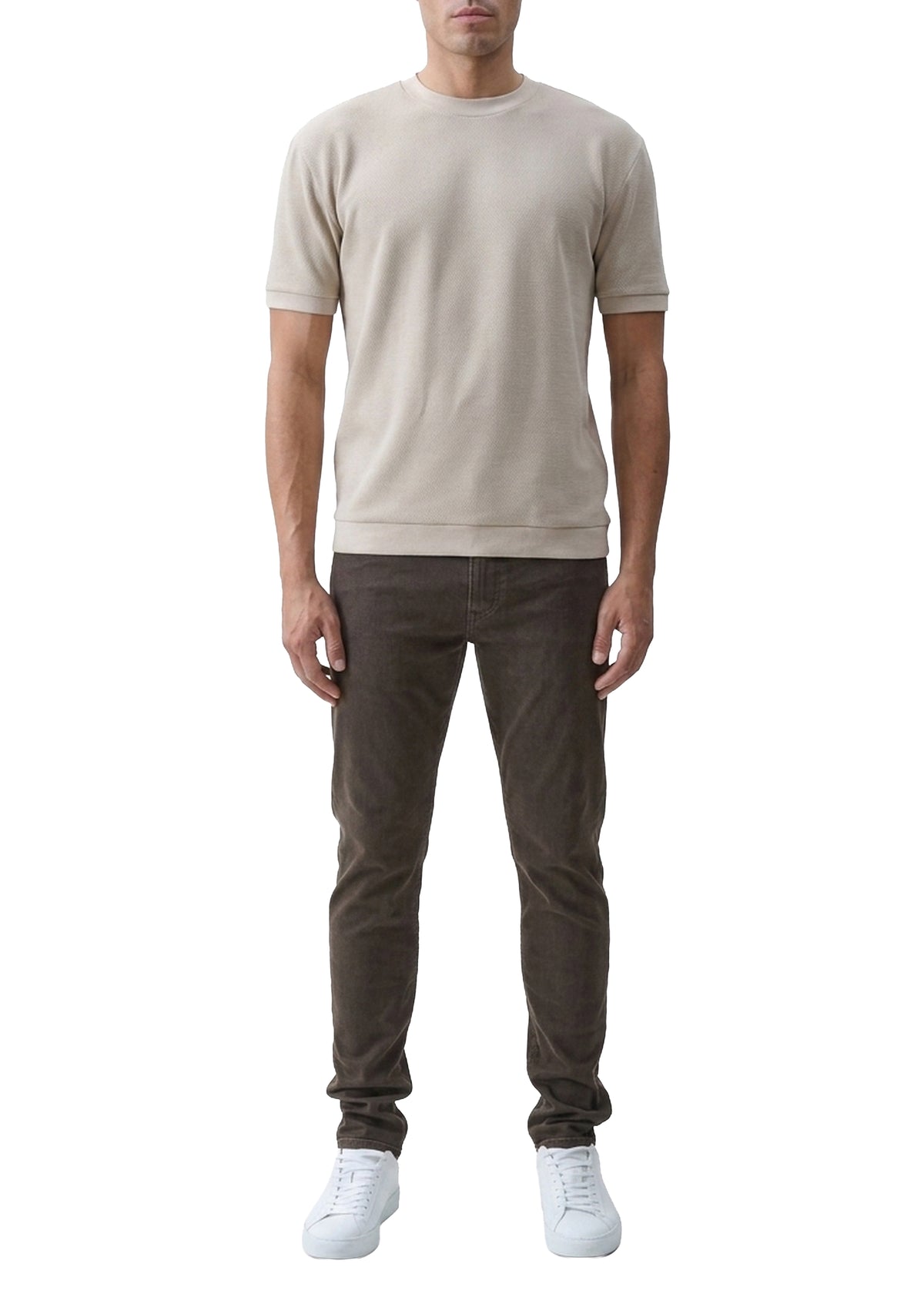 Simon round-neck T-shirt - Taupe