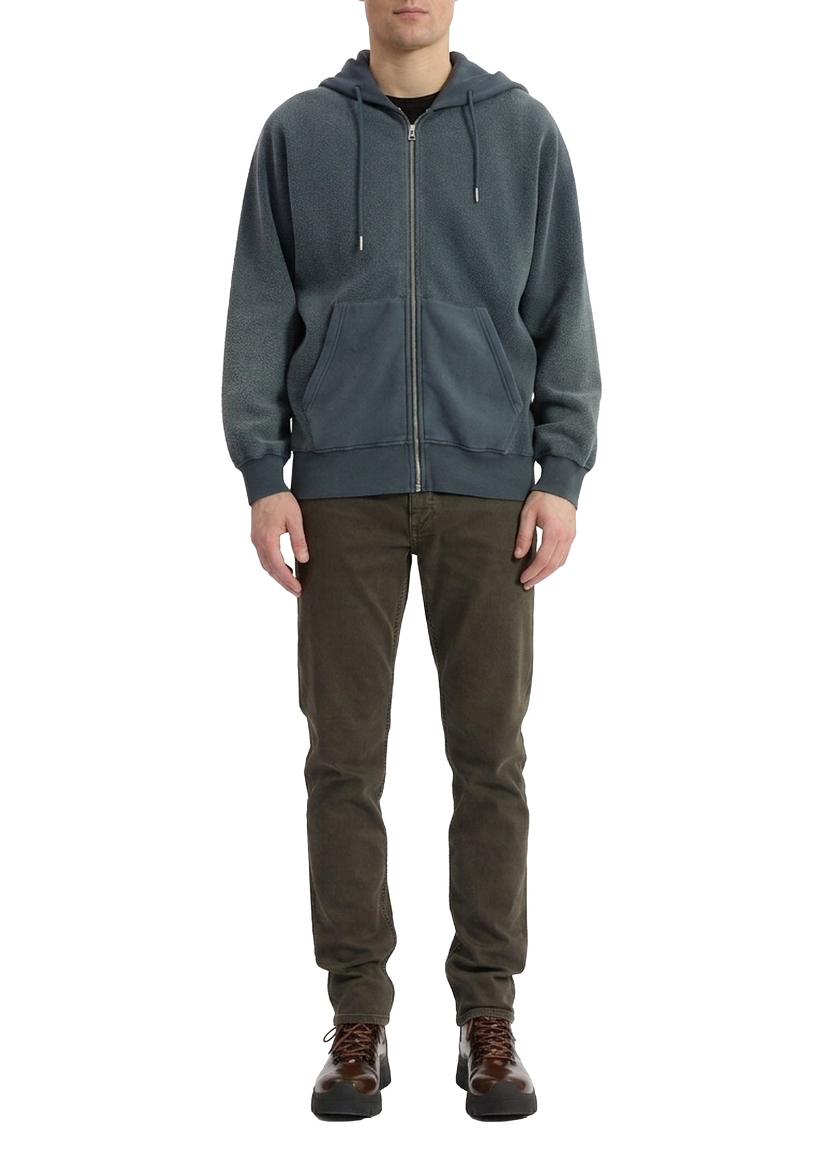 Milo zipped hoodie - Blue-grey