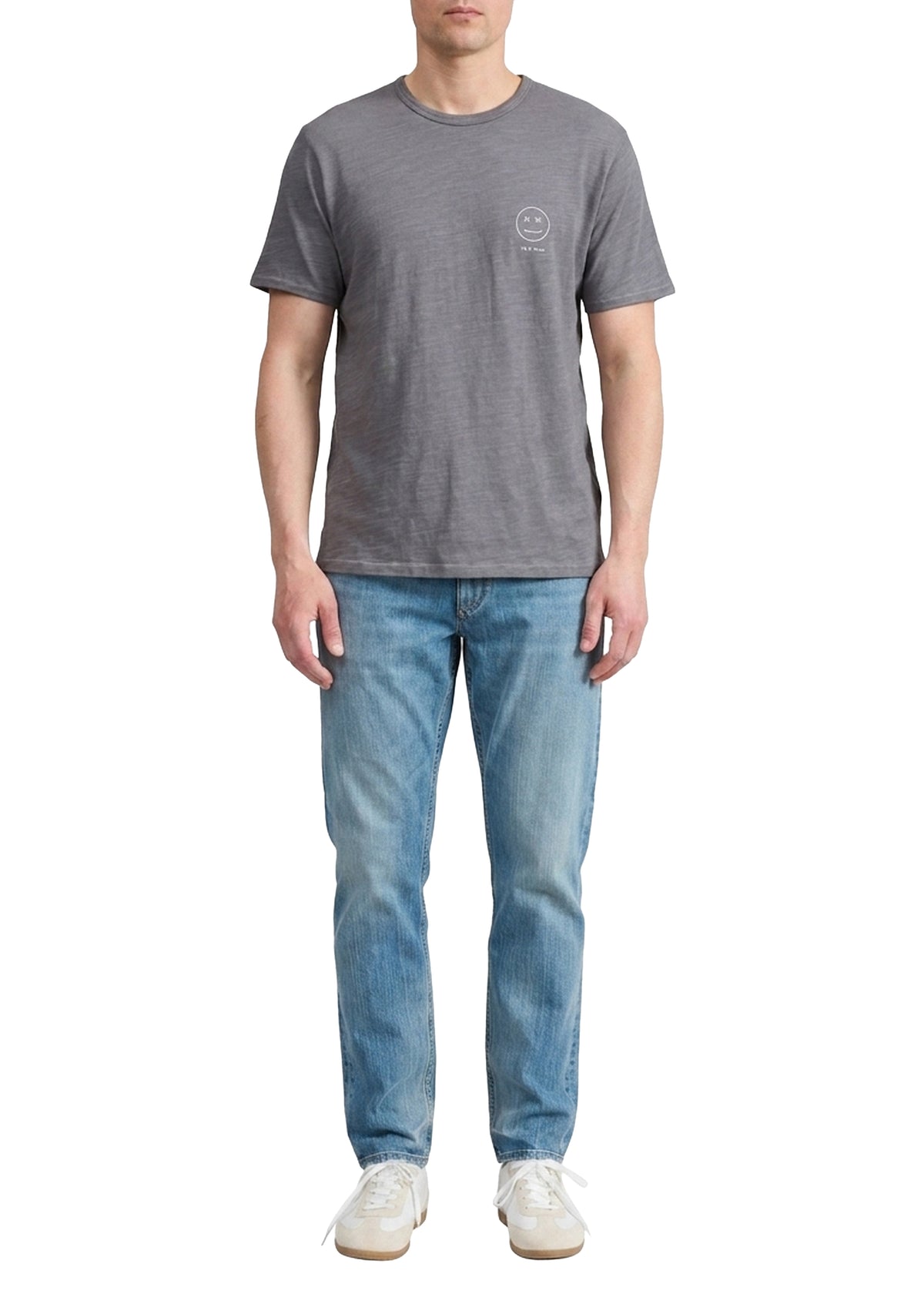 Sour Face embroidered T-shirt - Grey