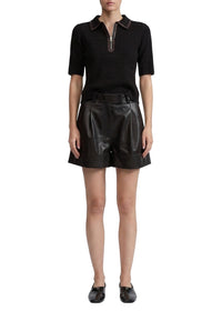 Caterina wool zip-up polo shirt - Brown