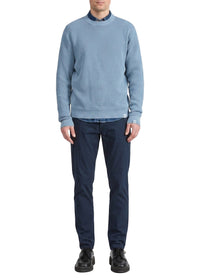 Caden faded crew-neck jumper - Blue