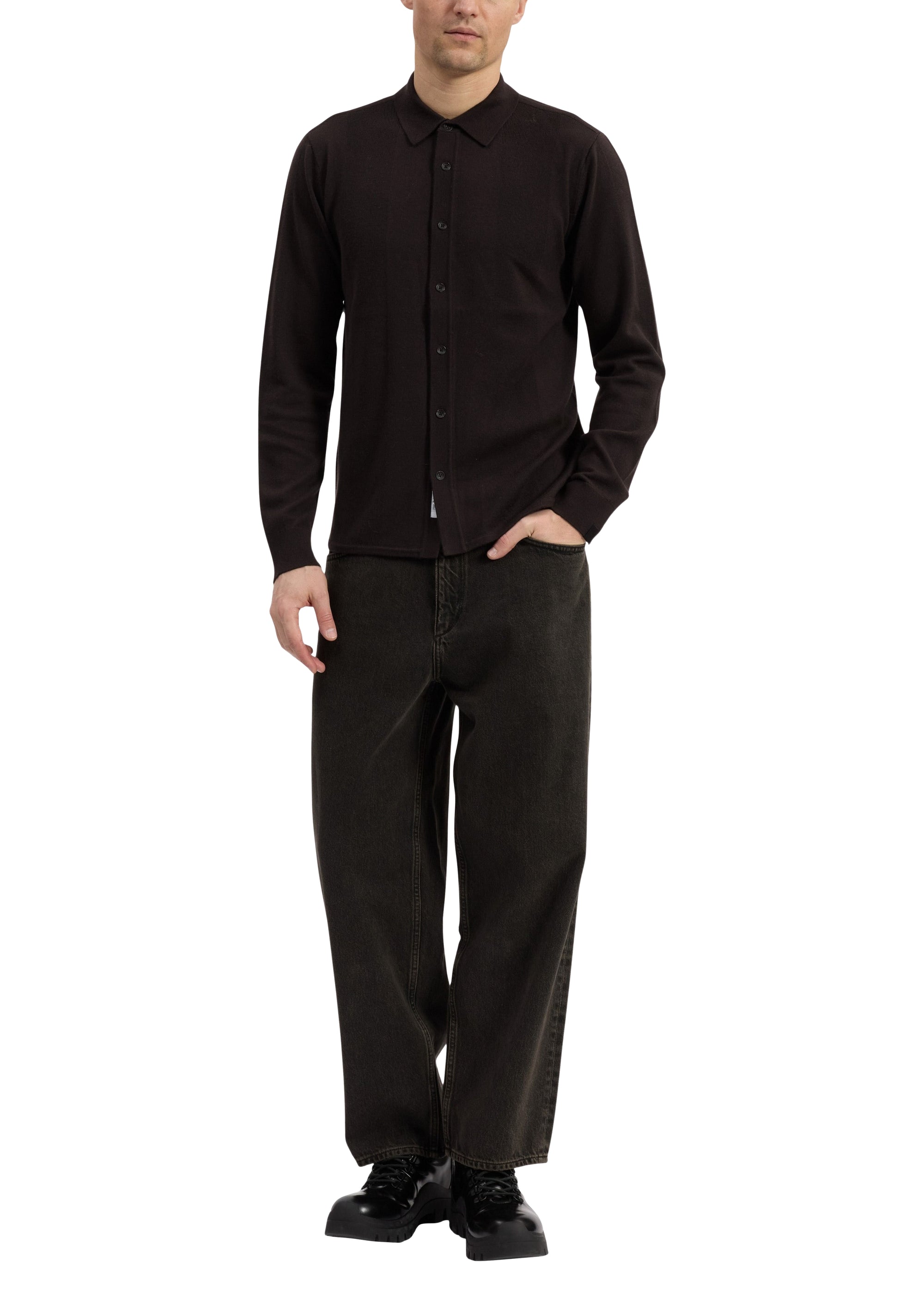 Chemise boutonnée Crawford en laine - Dkbrn