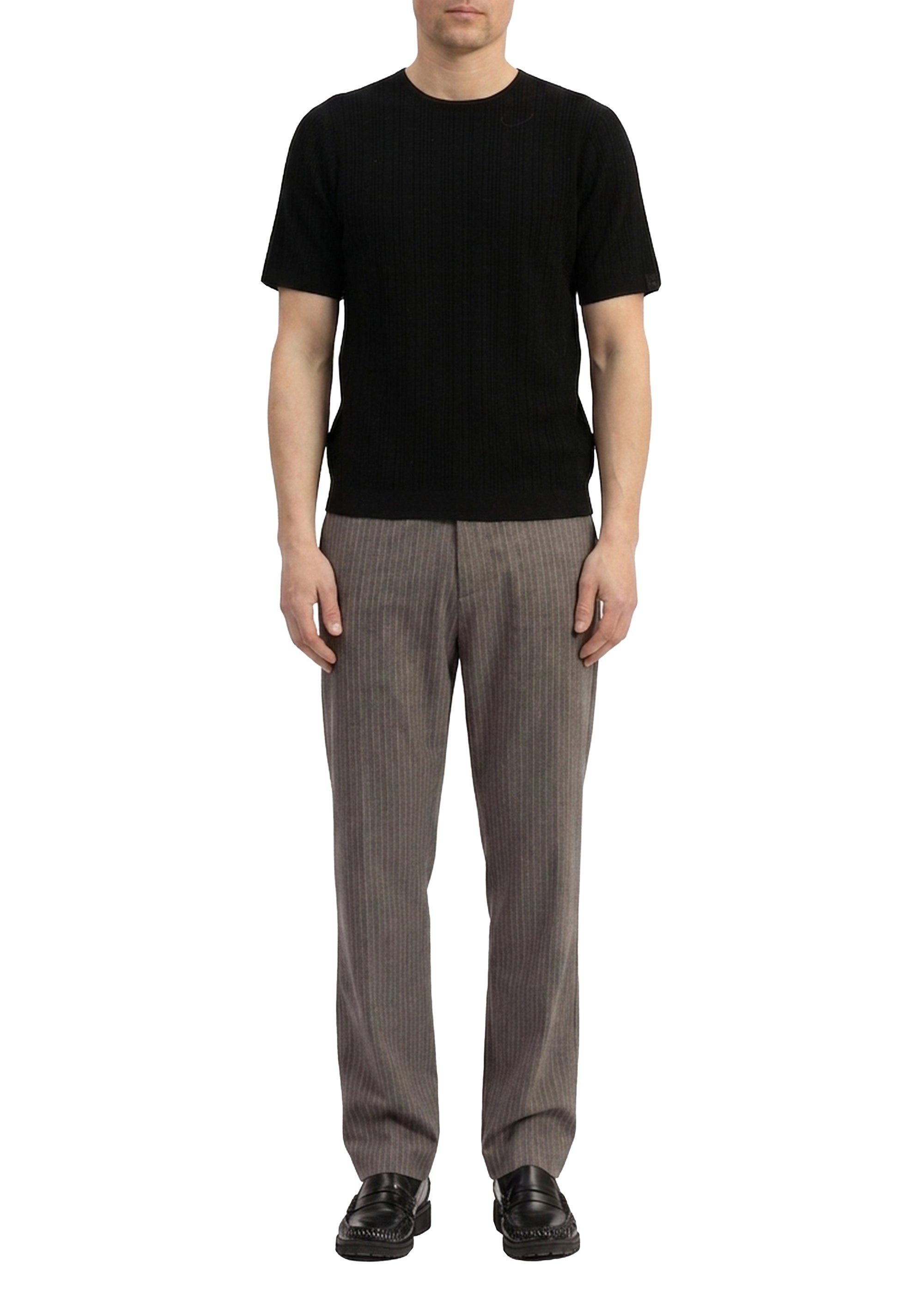 Crawford wool and cashmere T-shirt - Black