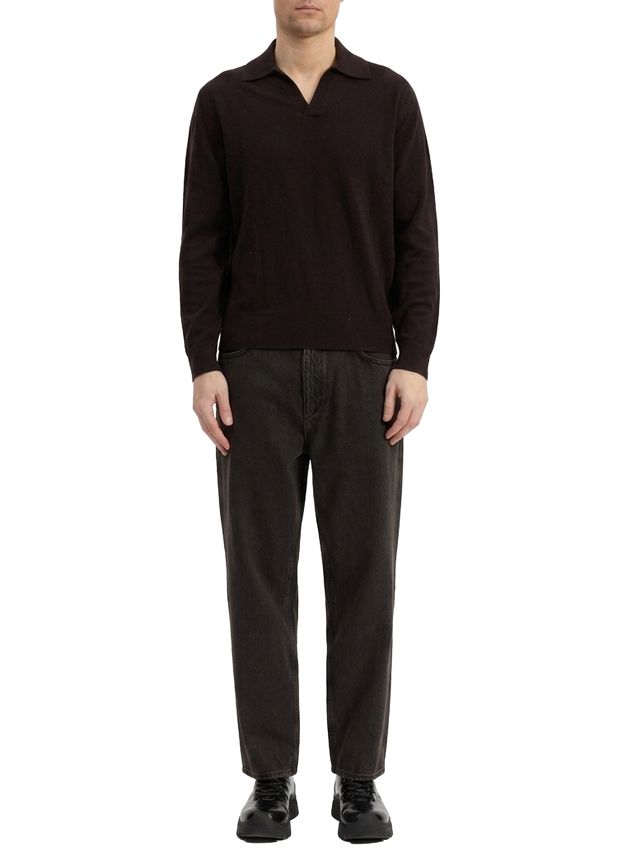 Johnny Downing cashmere polo shirt - Dark Brown