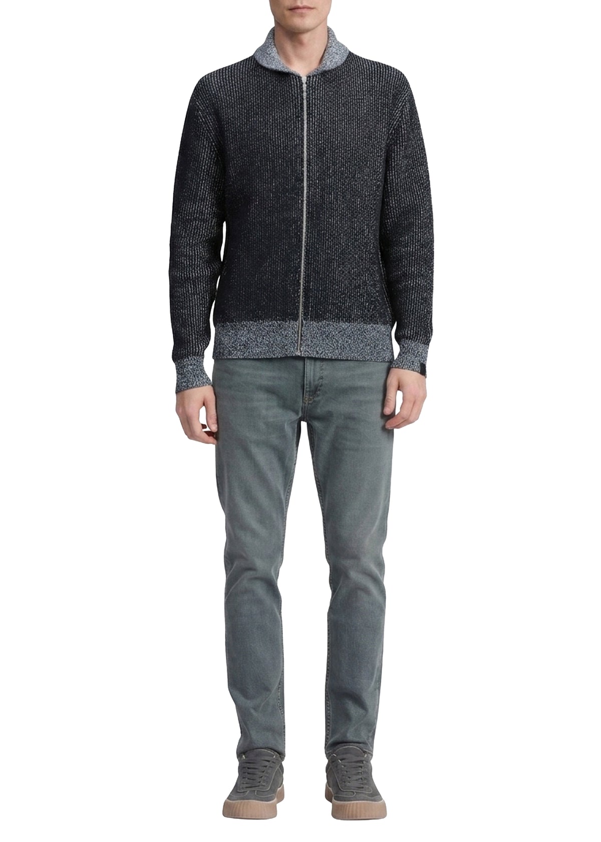 Simon knitted bomber jacket - Grey