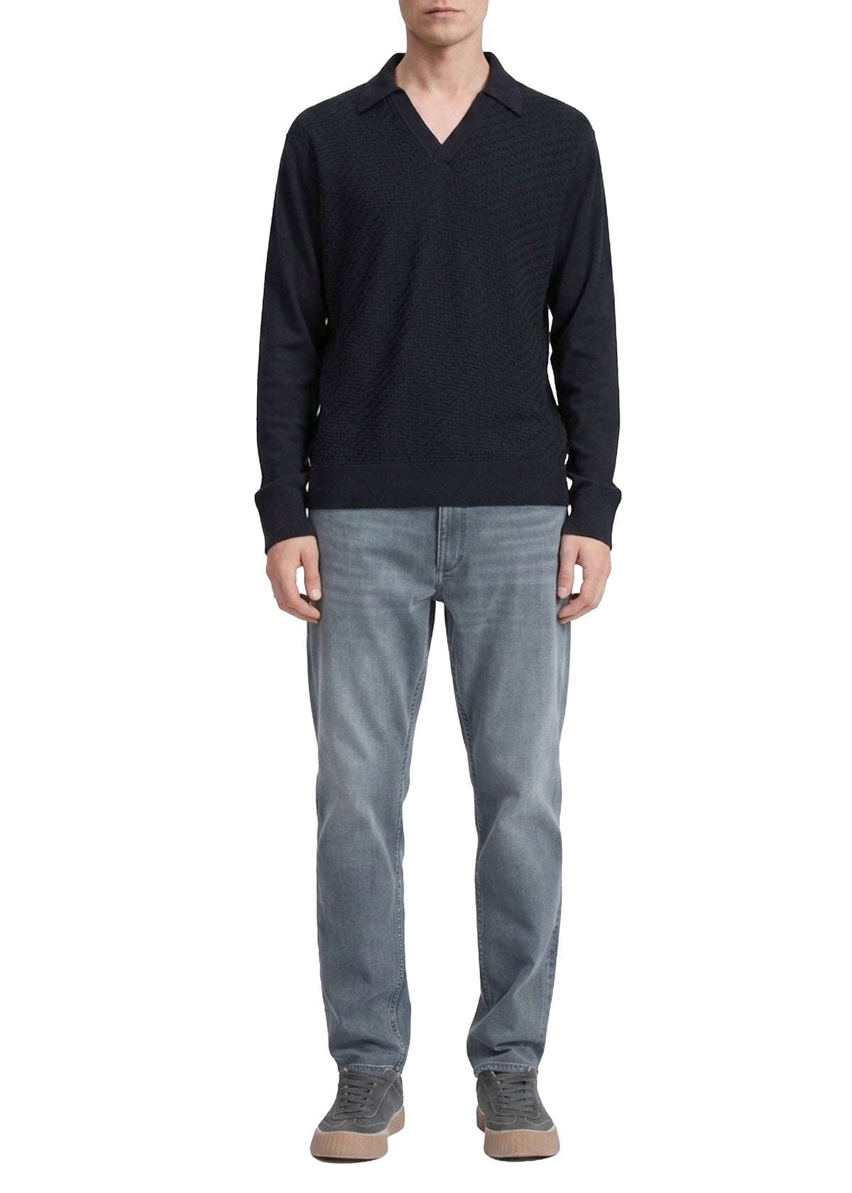 Charles Johnny wool polo shirt - Black