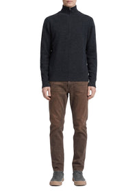 Joel wool jumper with zipped collar - Charcoral
