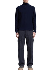 Joel wool jumper with zipped collar - Navy