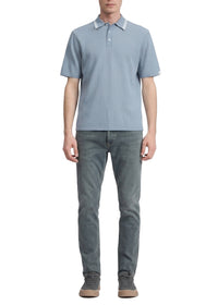 Harvey polo shirt with contrasting trim - Blue