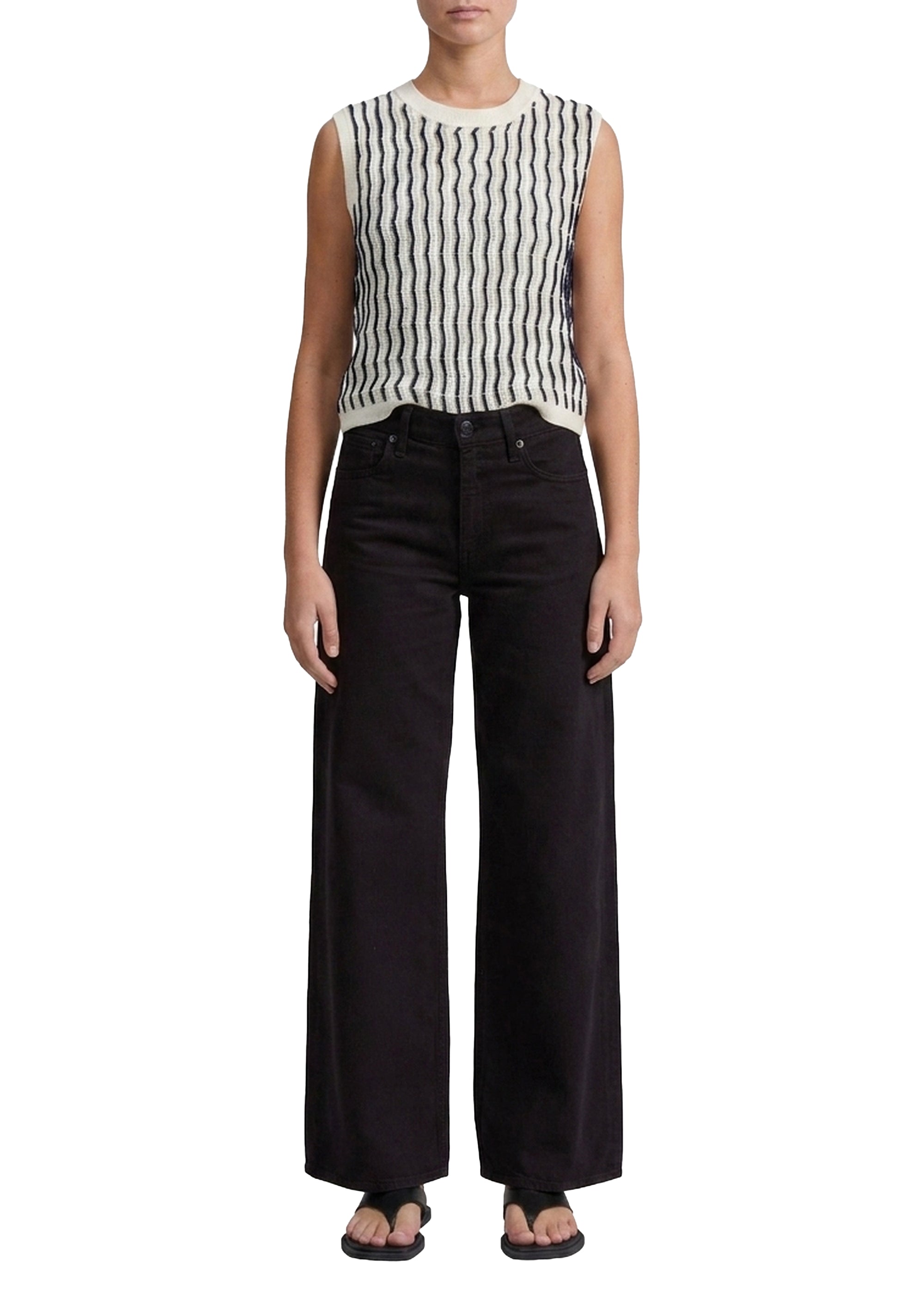 Andi wide-leg denim trousers - Black