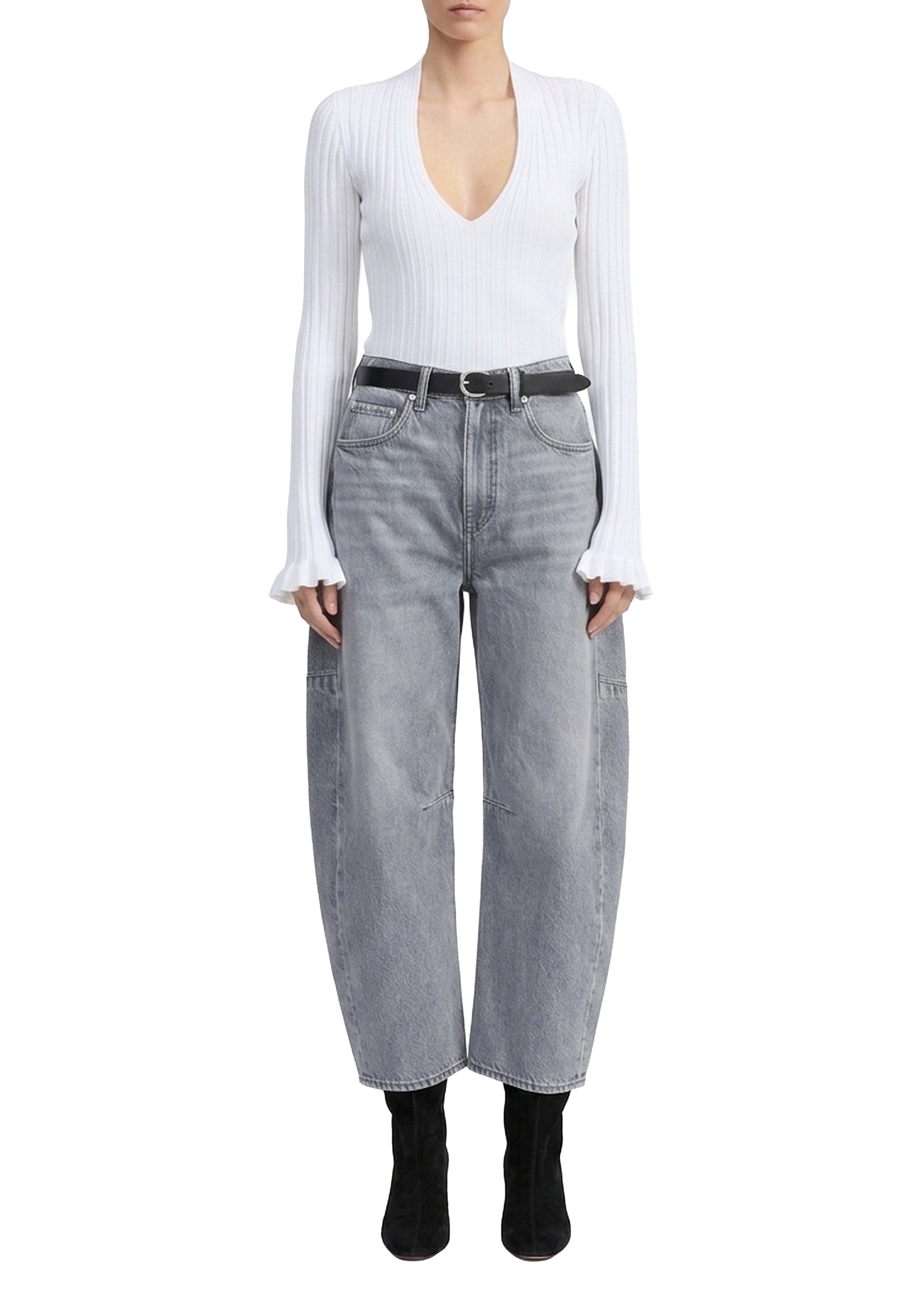Charlie flared denim trousers - Grey
