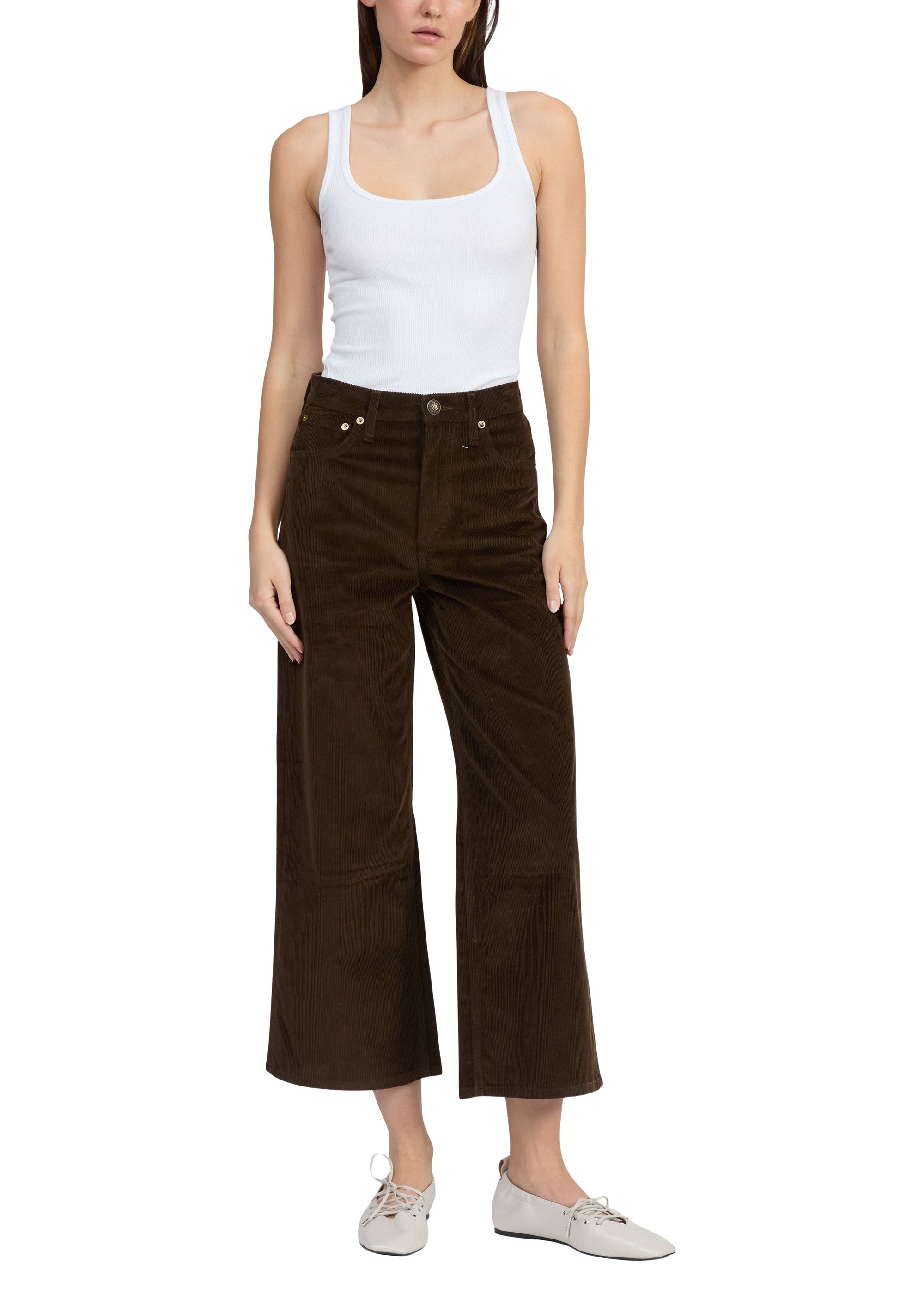 Pantalon en velours côtelé à jambes larges Andi - Blsam
