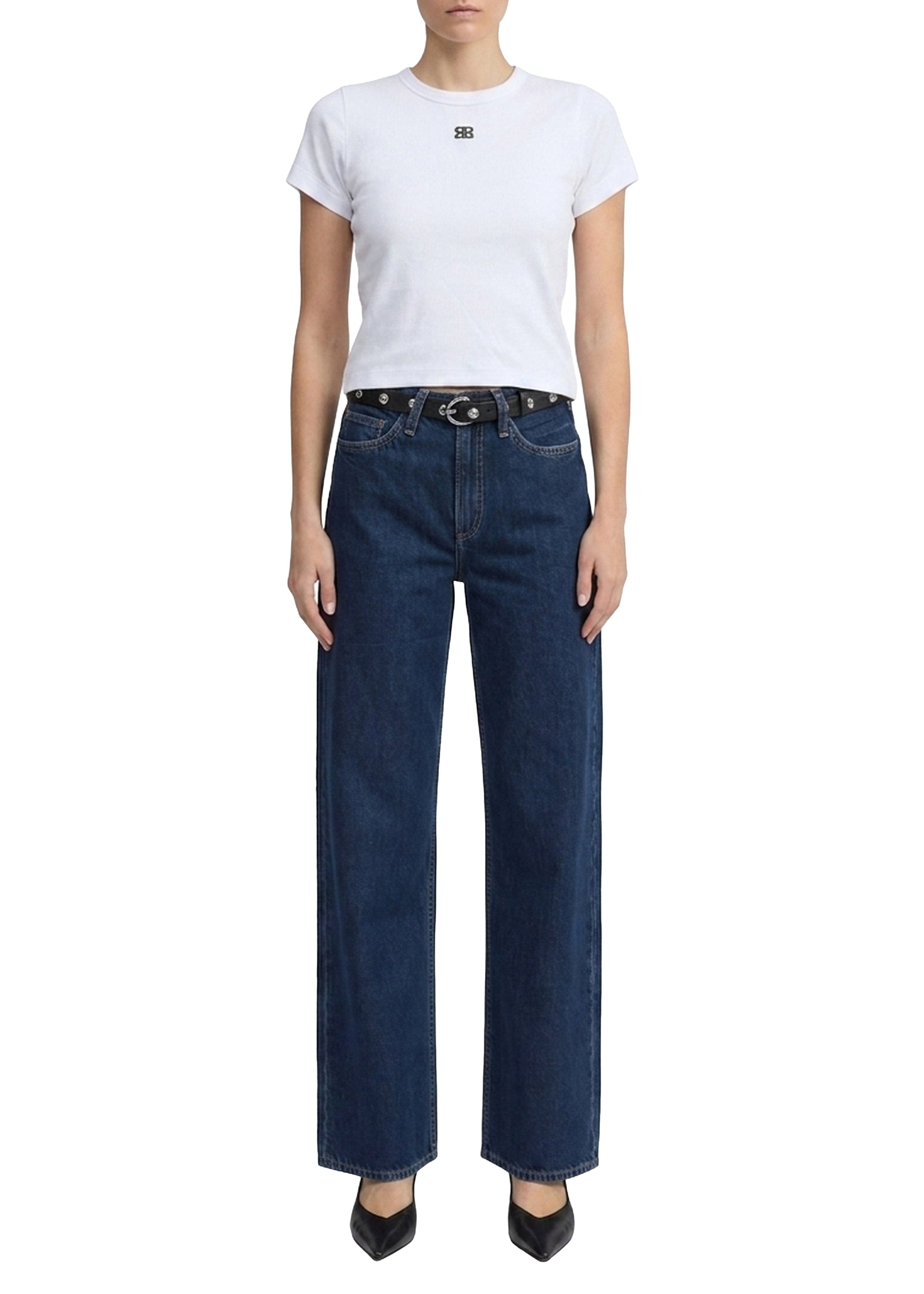 Logan wide-leg denim trousers - Indigo