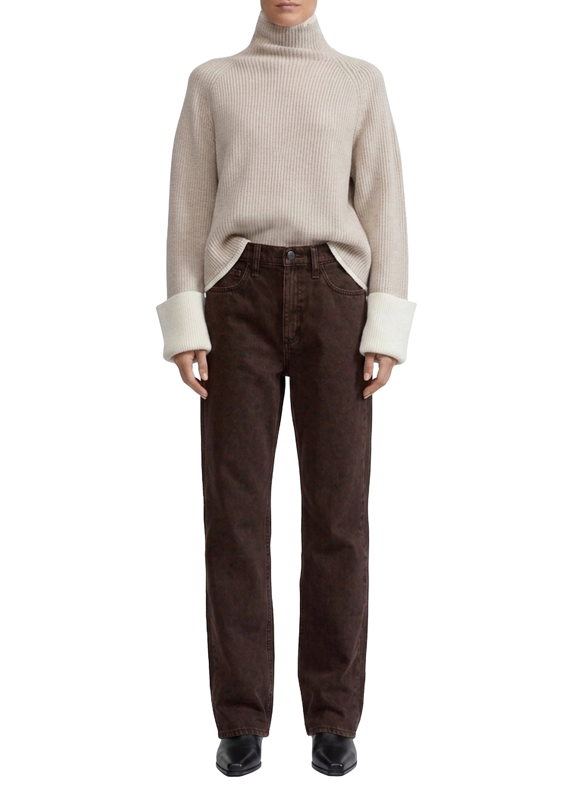 Shea straight-leg denim trousers - Espresso Leopard