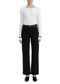 Shea straight-leg denim trousers - Black