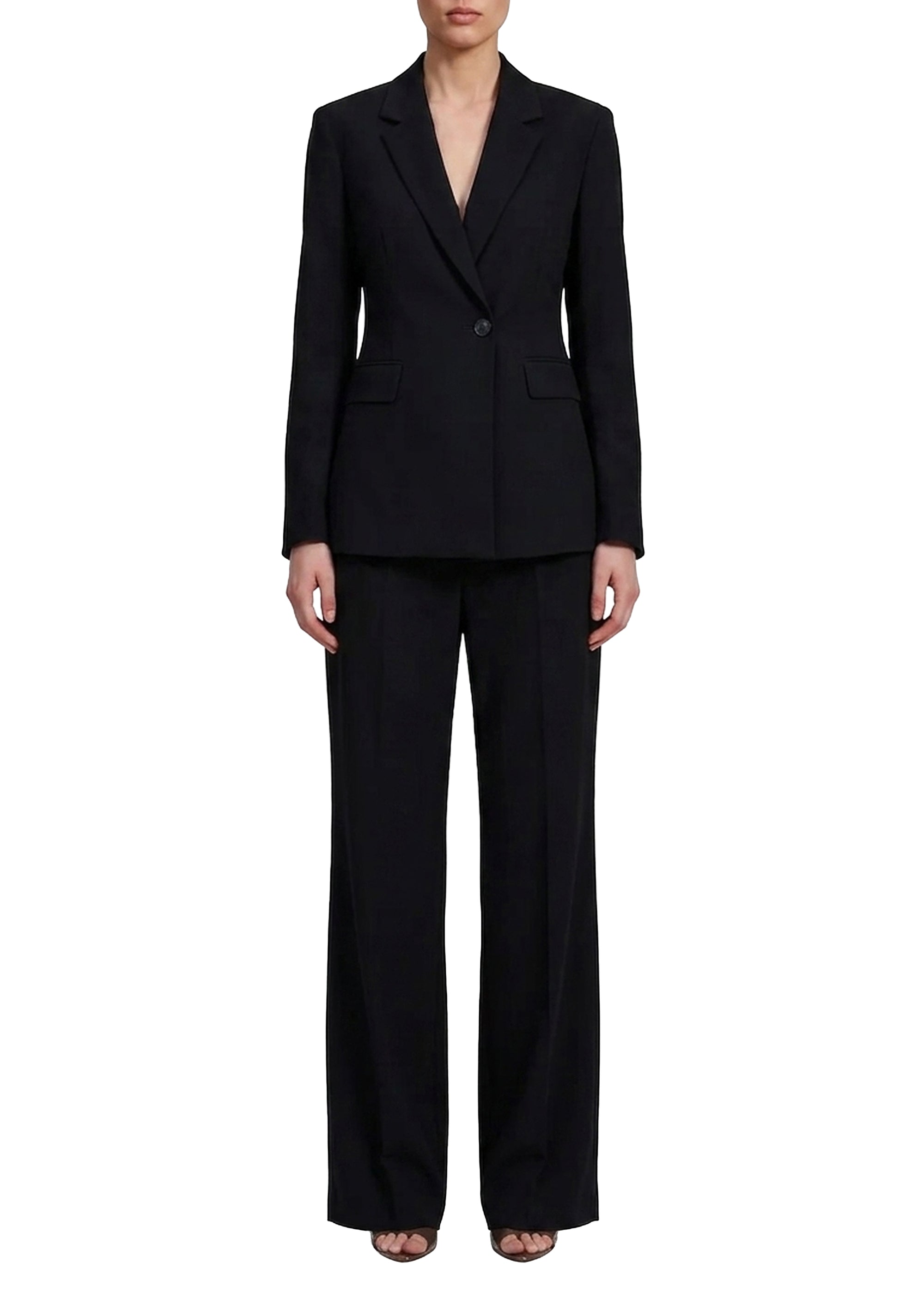 Bennett Straight-Leg Trousers - Black