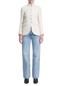 Slade long tweed blazer - Ivory