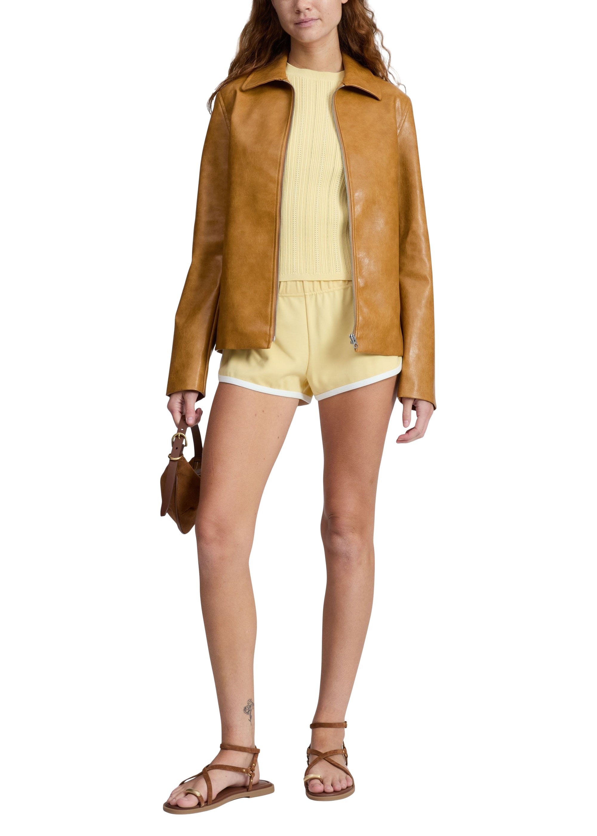 Veste en simili cuir Jordie - Camel